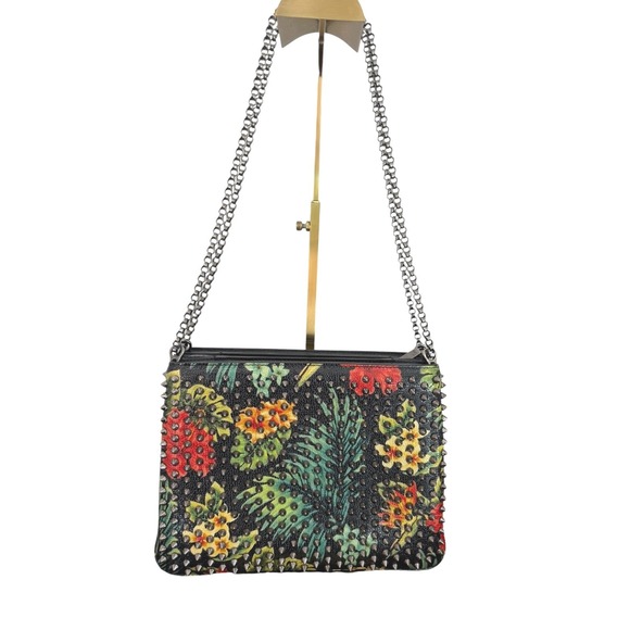 Christian Louboutin Handbags - Christian Louboutin Hawaii Spiked Leather Crossbody Shoulder Bag Tropical Floral
